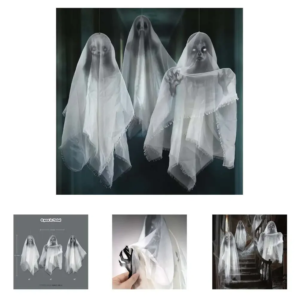 Floating Ghost Garland Halloween Decoration Creepy Fabric Ghost Party Supplies